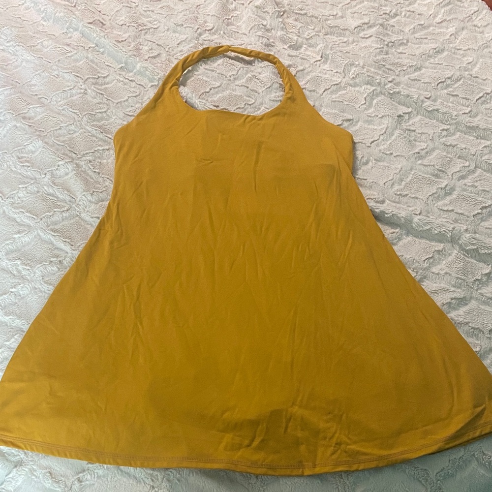 halara Mustard Yellow Halter Dress